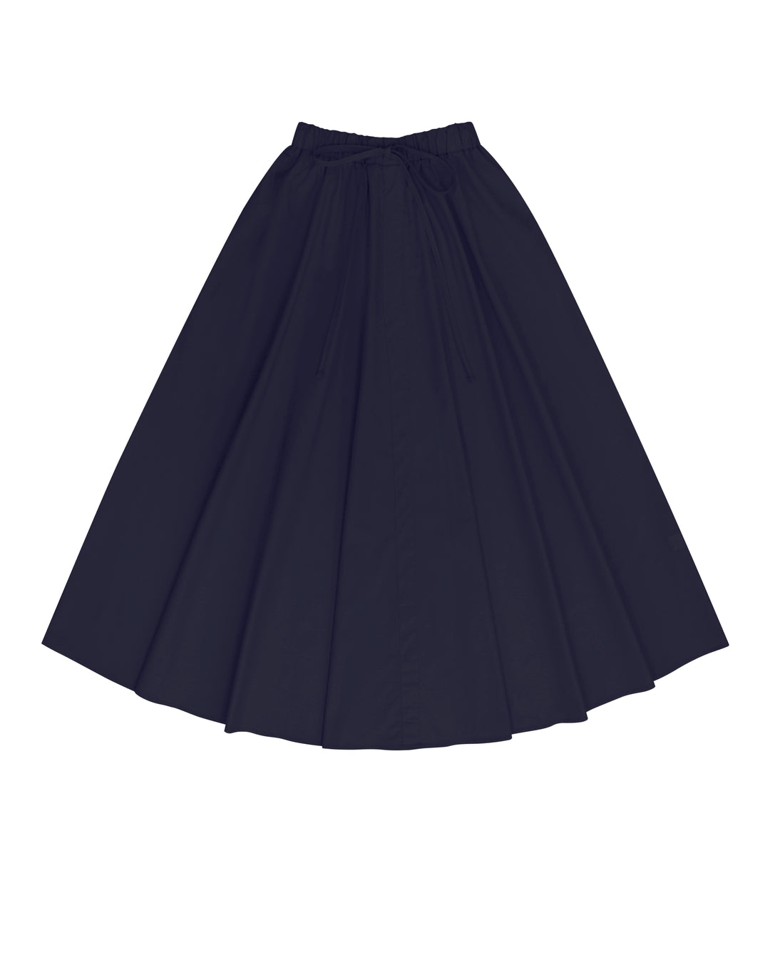 Navy Relaxed Cotton Drawstring Skirt.