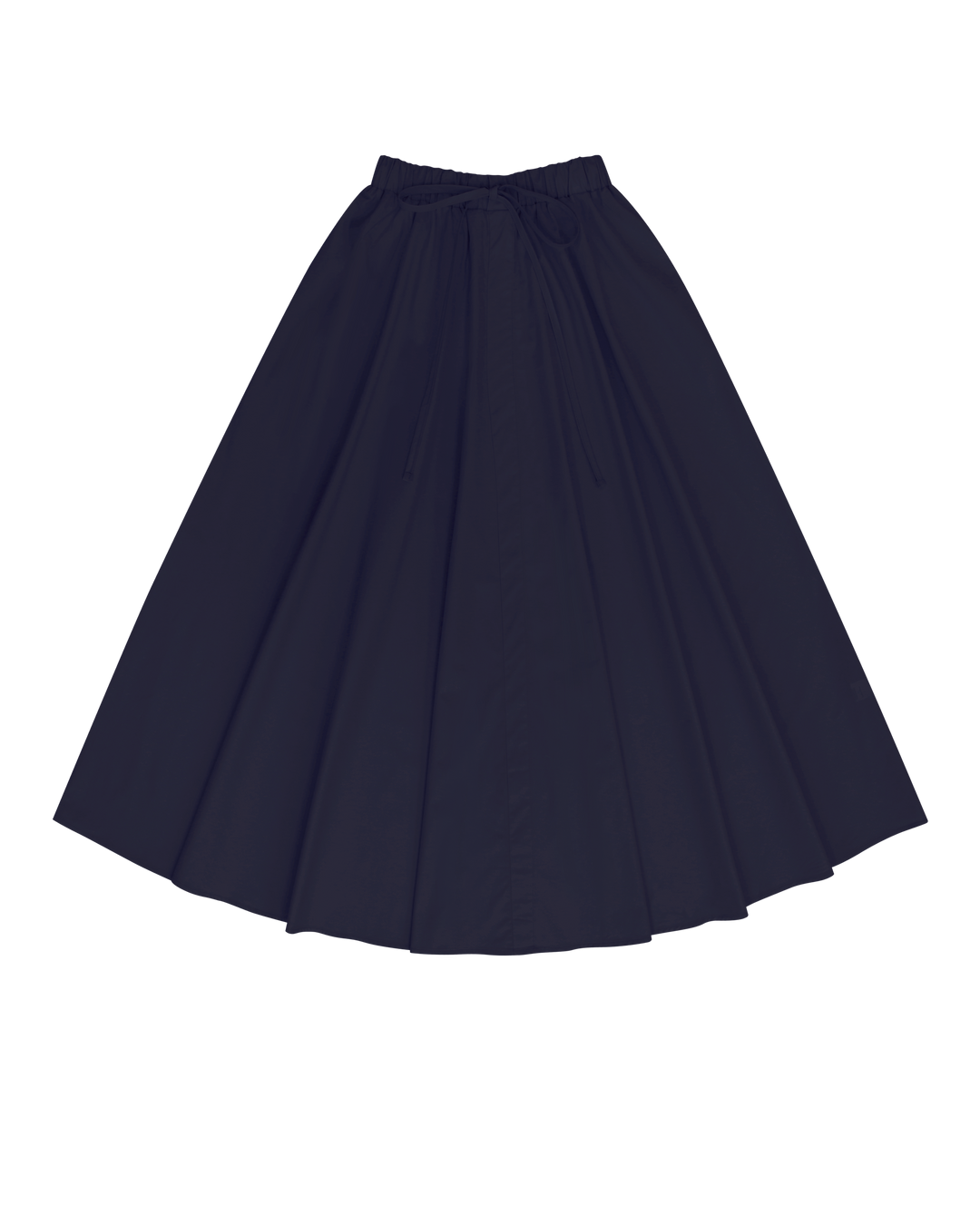 Navy Relaxed Cotton Drawstring Skirt.