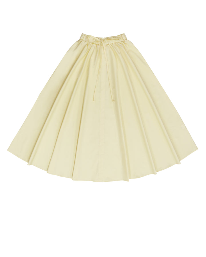 Yellow Relaxed Cotton Drawstring Skirt