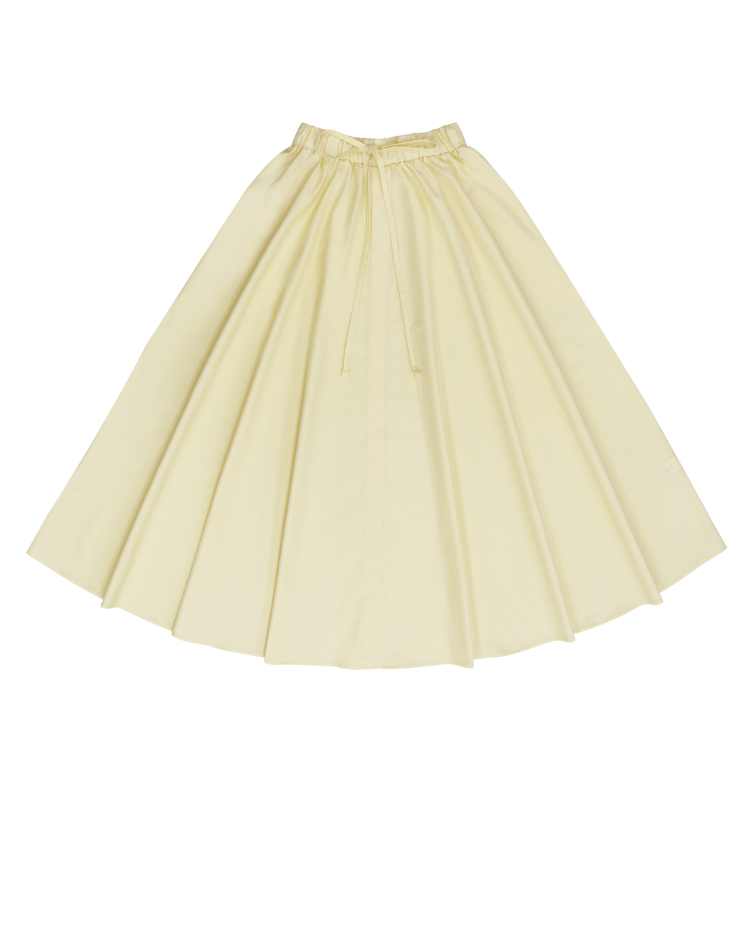 Light yellow Relaxed Cotton Drawstring Skirt.