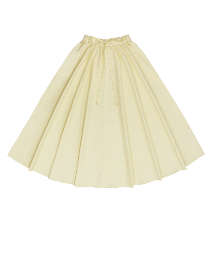 Light yellow Relaxed Cotton Drawstring Skirt.