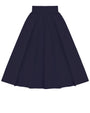 Cinched Poplin Skirt Navy.