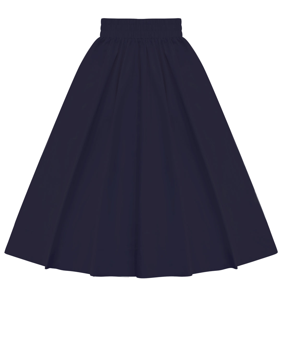 Cinched Poplin Skirt Navy.