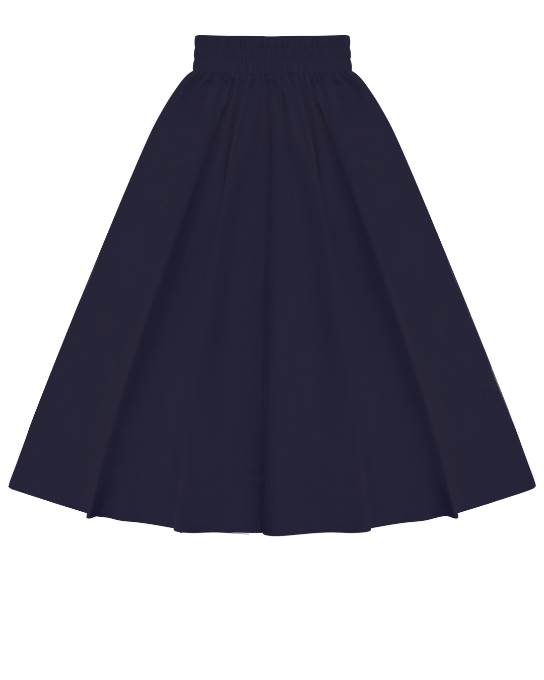 Cinched Poplin Skirt in Navy.