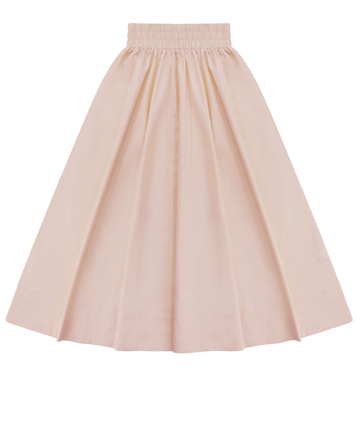 Blush Cinched Poplin Skirt.