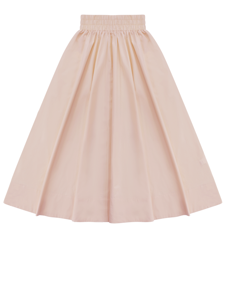 Cinched Poplin Skirt in Blush.
