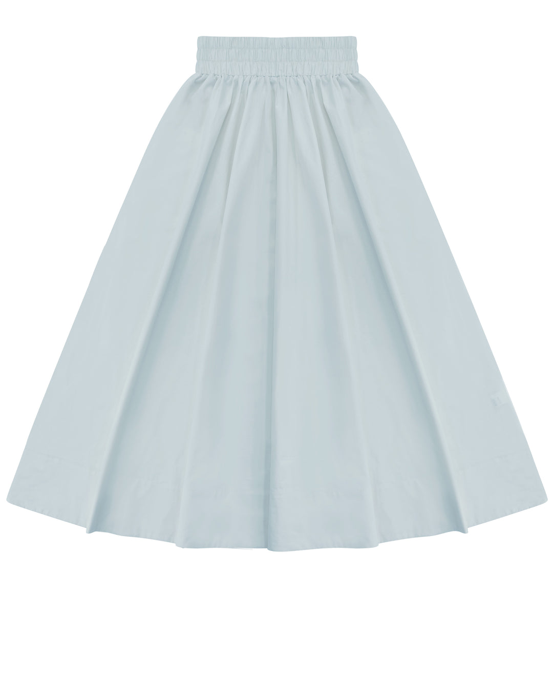 Cinched Poplin Skirt Light Blue.