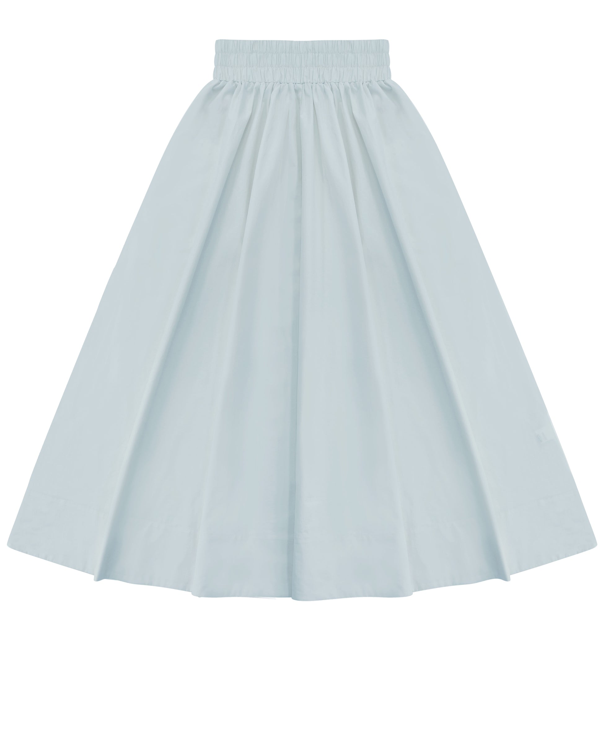 Cinched Poplin Skirt Light Blue.