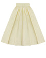 Yellow Cinched Poplin Skirt.