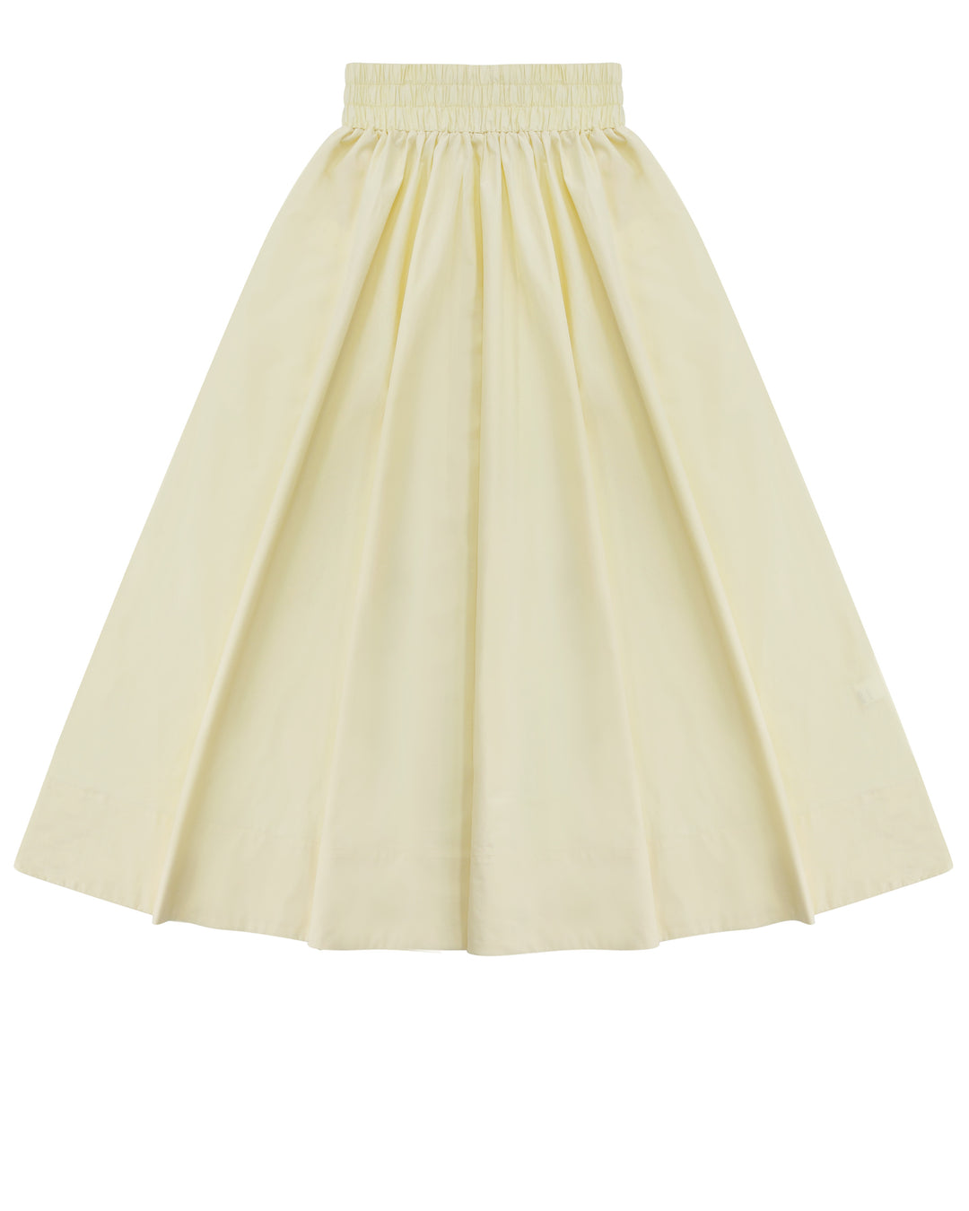 Yellow Cinched Poplin Skirt.
