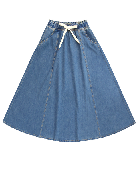 The Perfect Denim Twill Drawstring Skirt – Parni