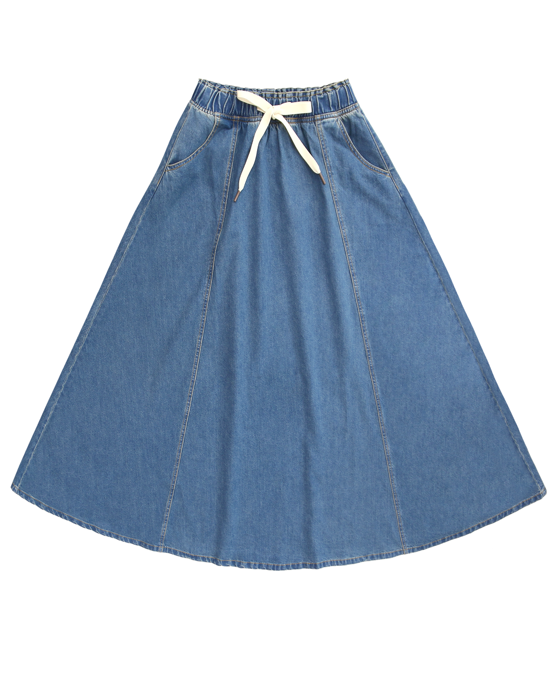 The Perfect Denim Drawstring Skirt