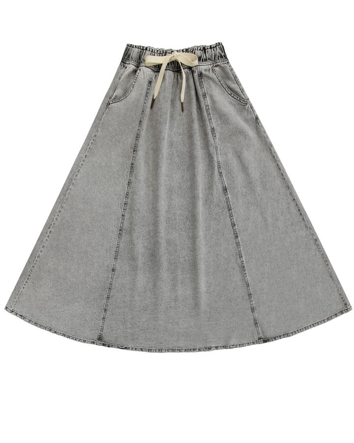 The Perfect Denim Drawstring Skirt
