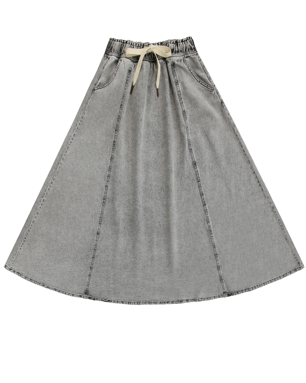 The Perfect Denim Drawstring Skirt GREY.