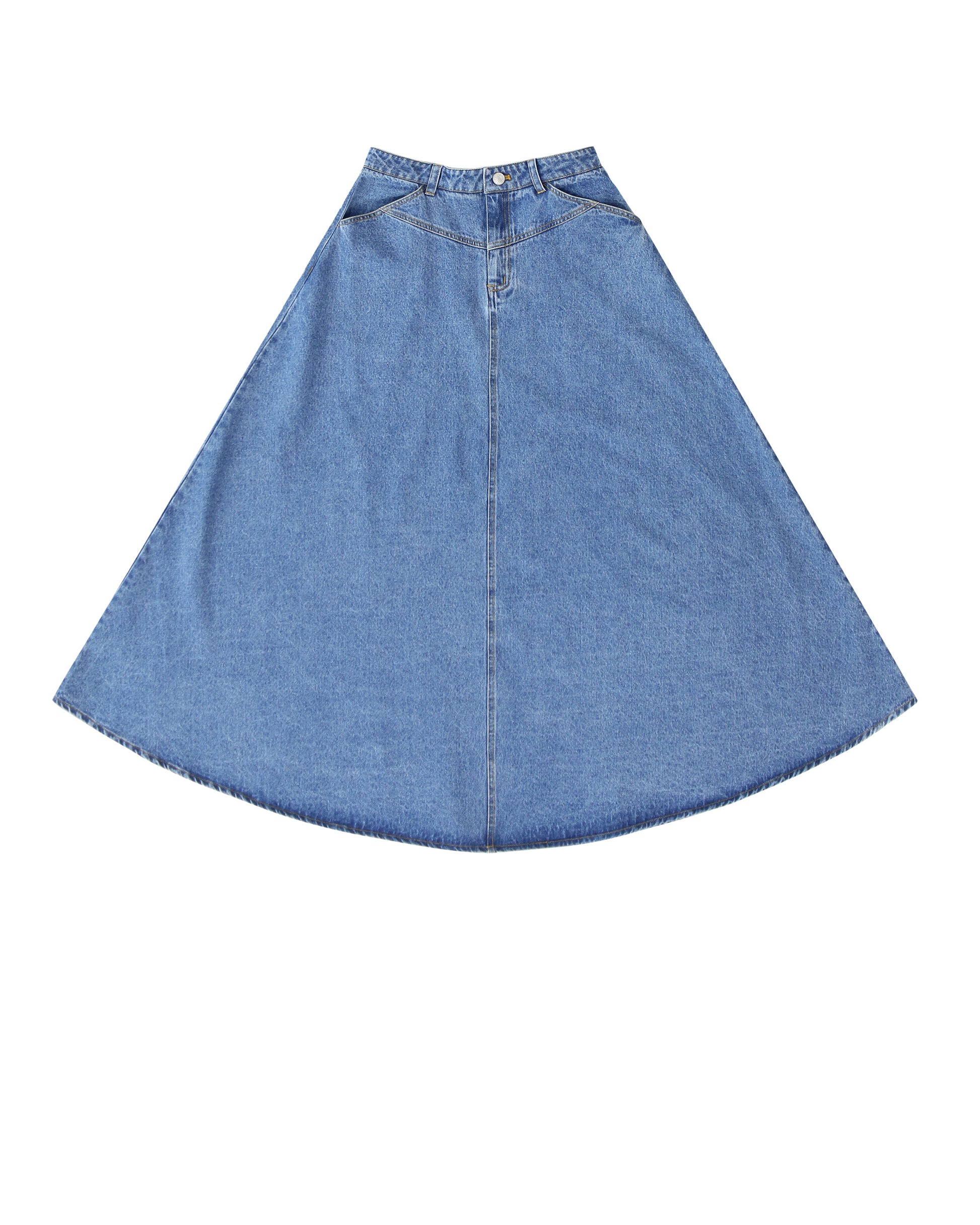 Vintage Denim Maxi Skirt blue.