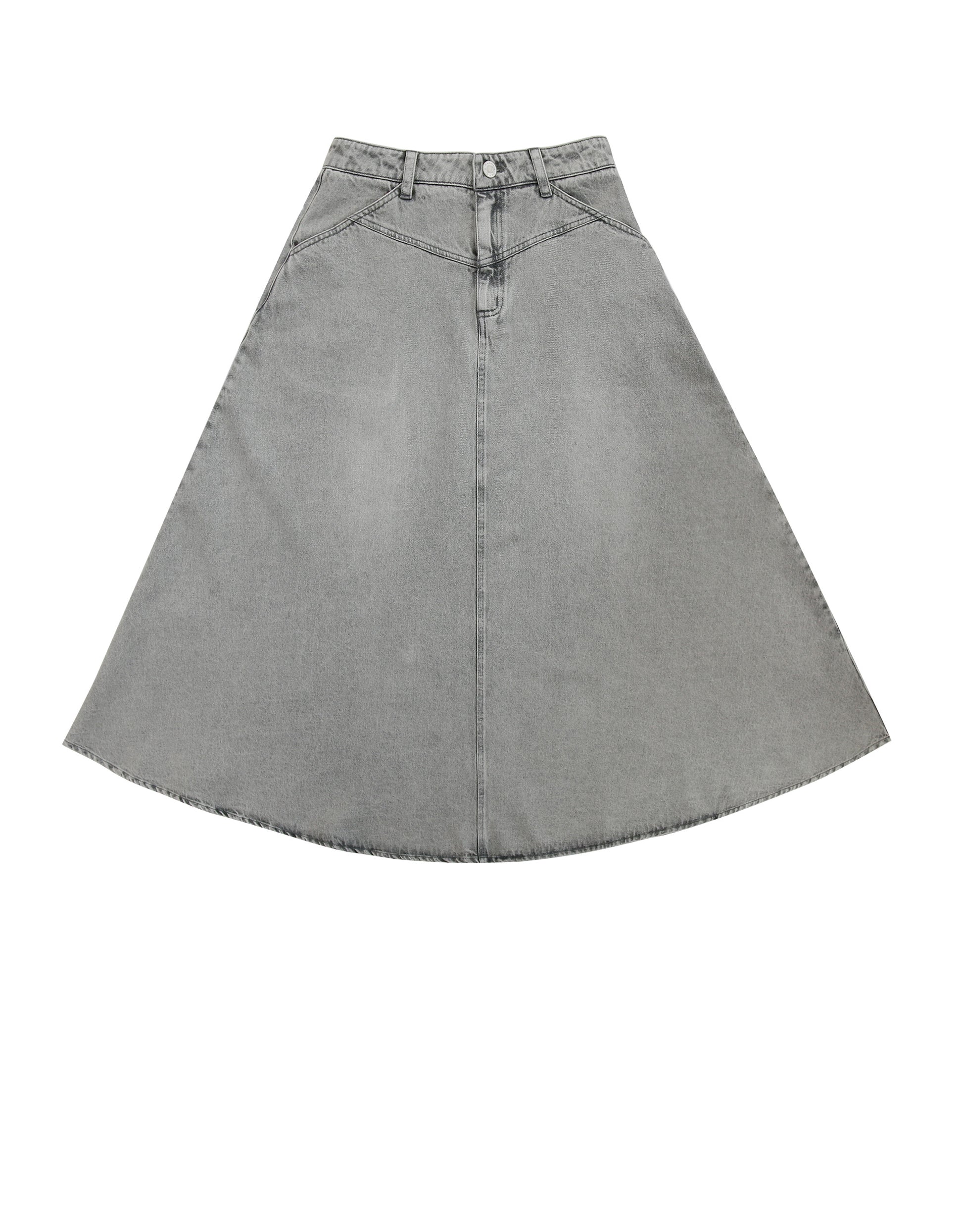 Vintage Denim Maxi Skirt grey.