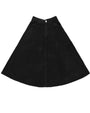 Black Corduroy Skirt on white background.