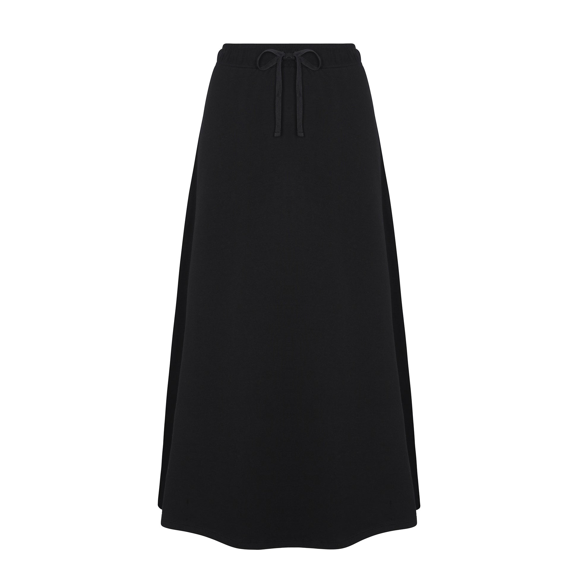 French Terry Drawstring Midi Skirt