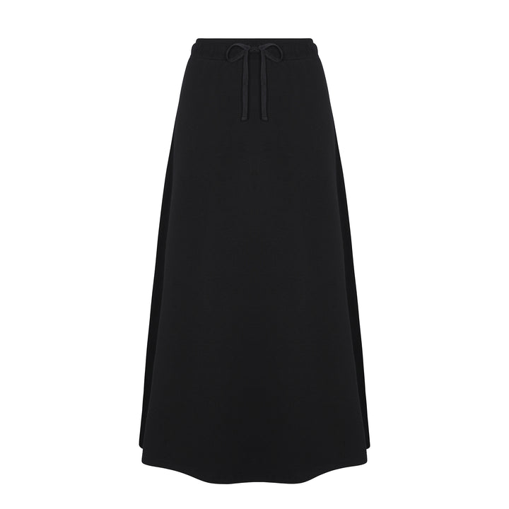 French Terry Drawstring Midi Skirt