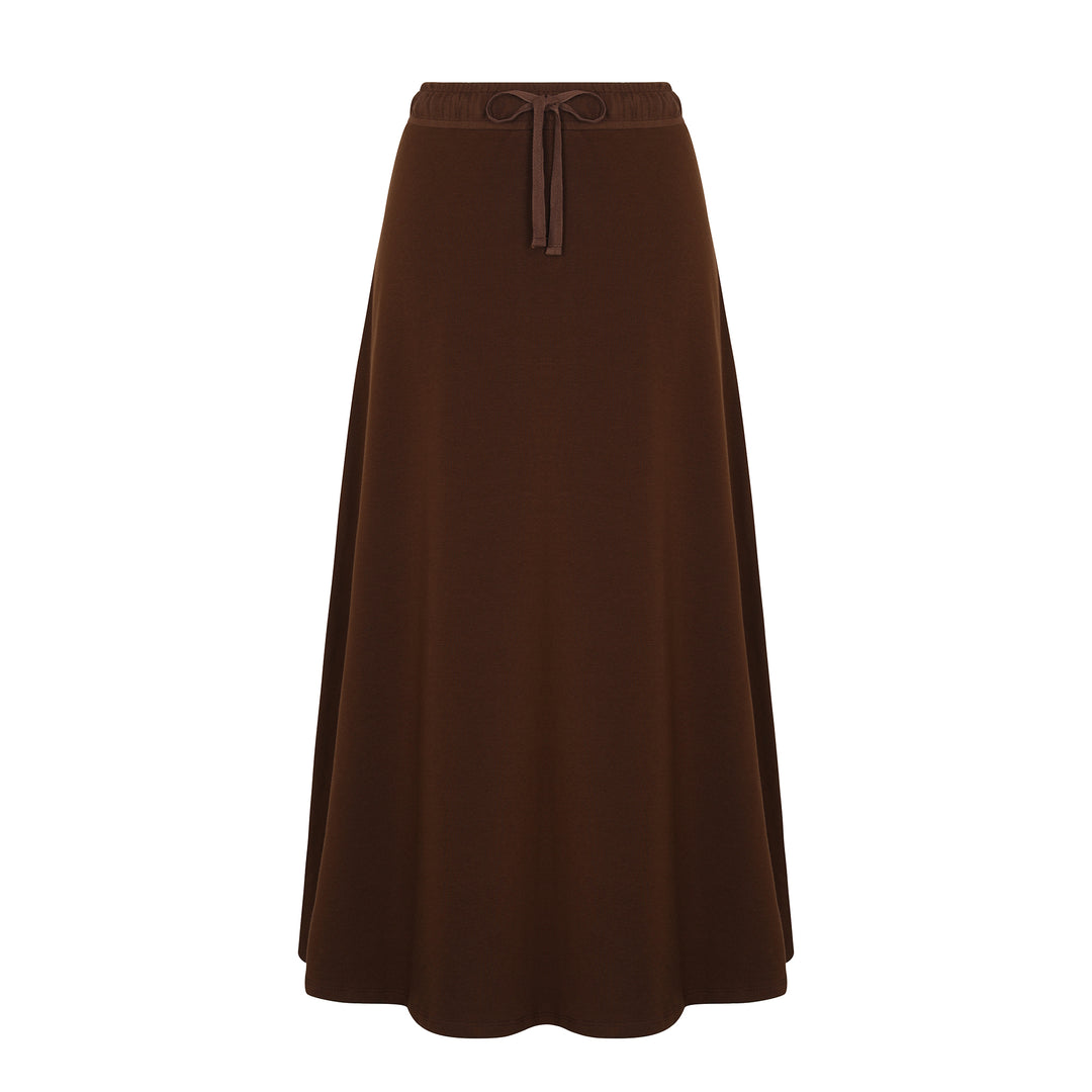 French Terry Drawstring Midi Skirt