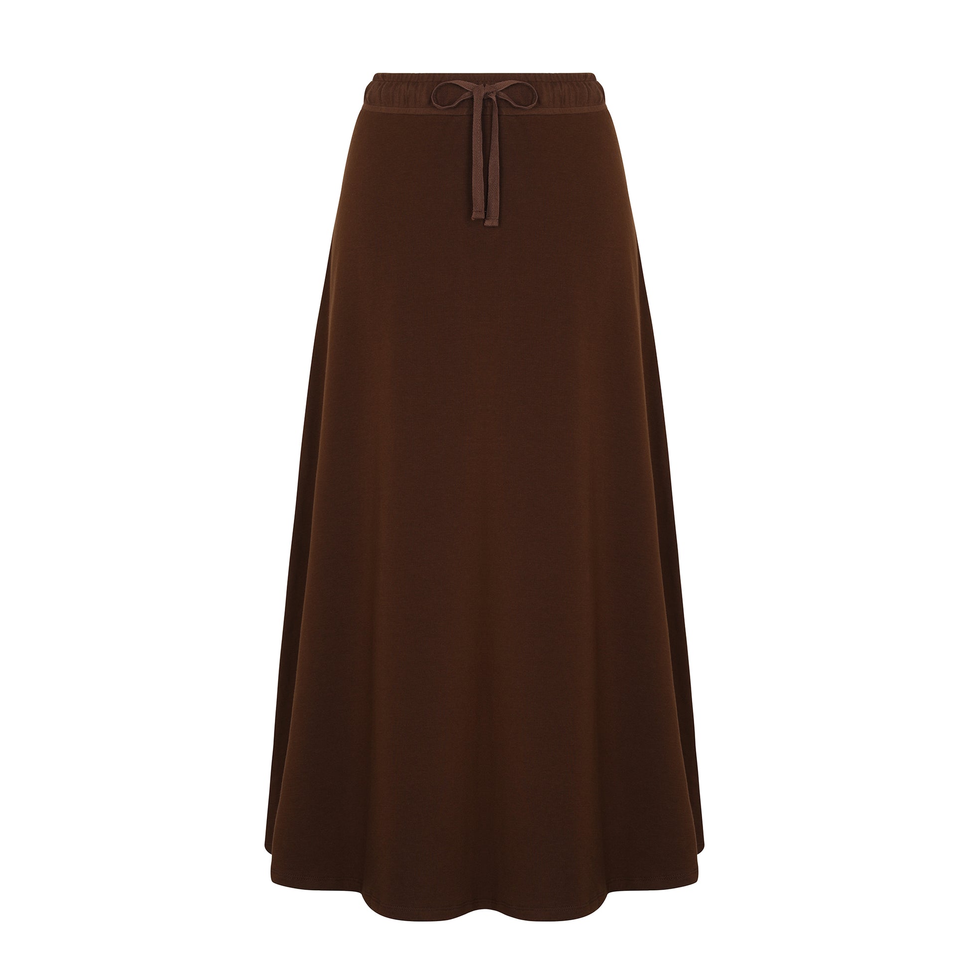French Terry Drawstring Midi Skirt