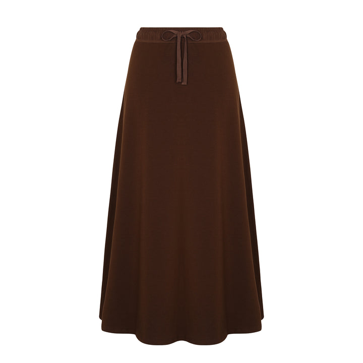 French Terry Drawstring Midi Skirt