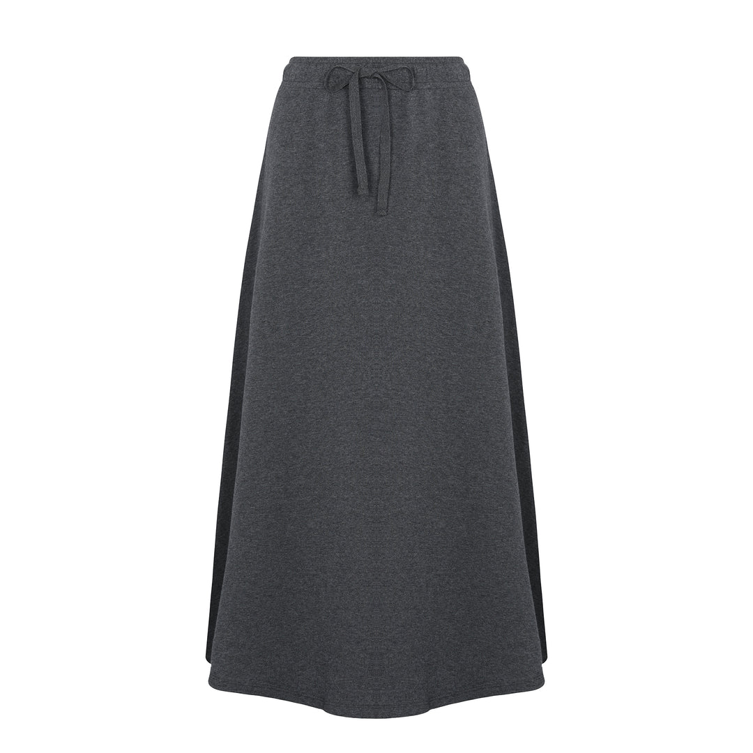 French Terry Drawstring Midi Skirt