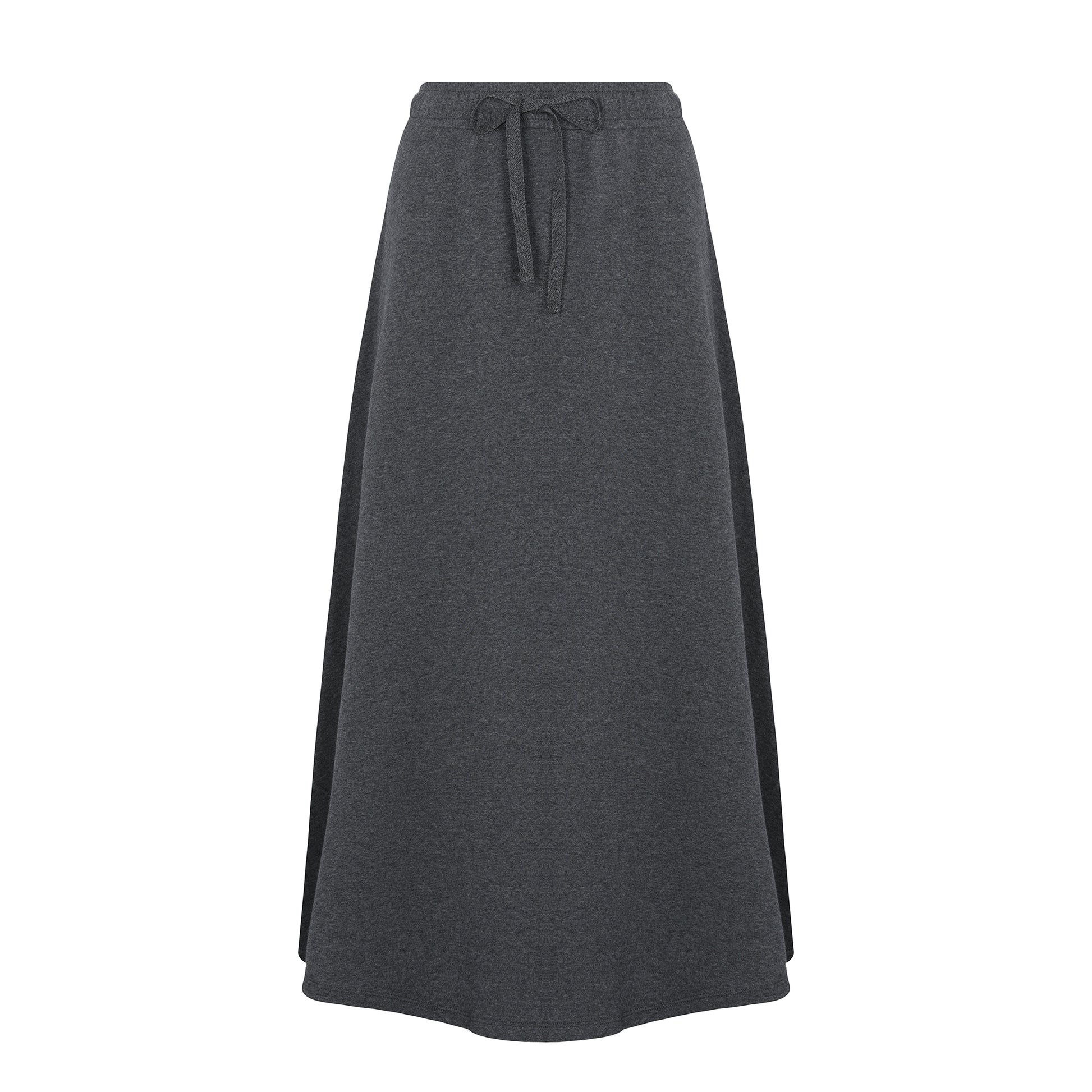 French Terry Drawstring Midi Skirt