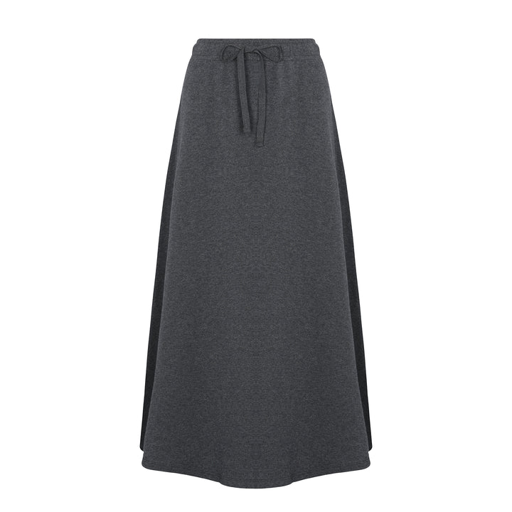French Terry Drawstring Midi Skirt