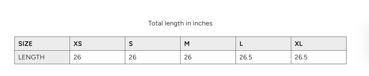 Size chart