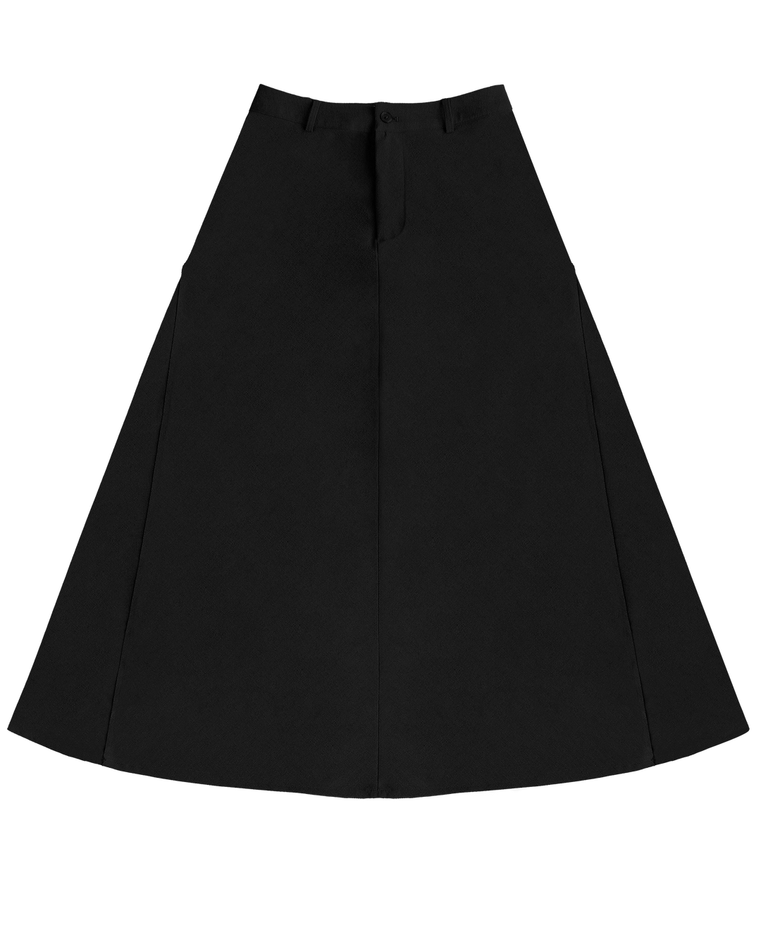 Black skirt with white background.