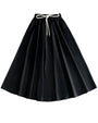 Black maxi with rope belt on white background.