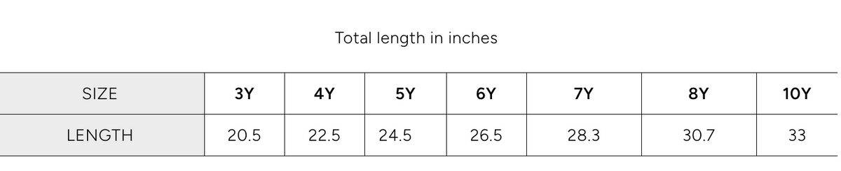 Size chart