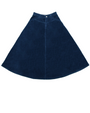 Blue Corduroy Skirt  on white background.