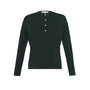 Rhinestone Henley Dolman Sleeve Top in Green.