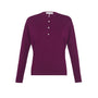Rhinestone Henley Dolman Sleeve Top in Megenta.
