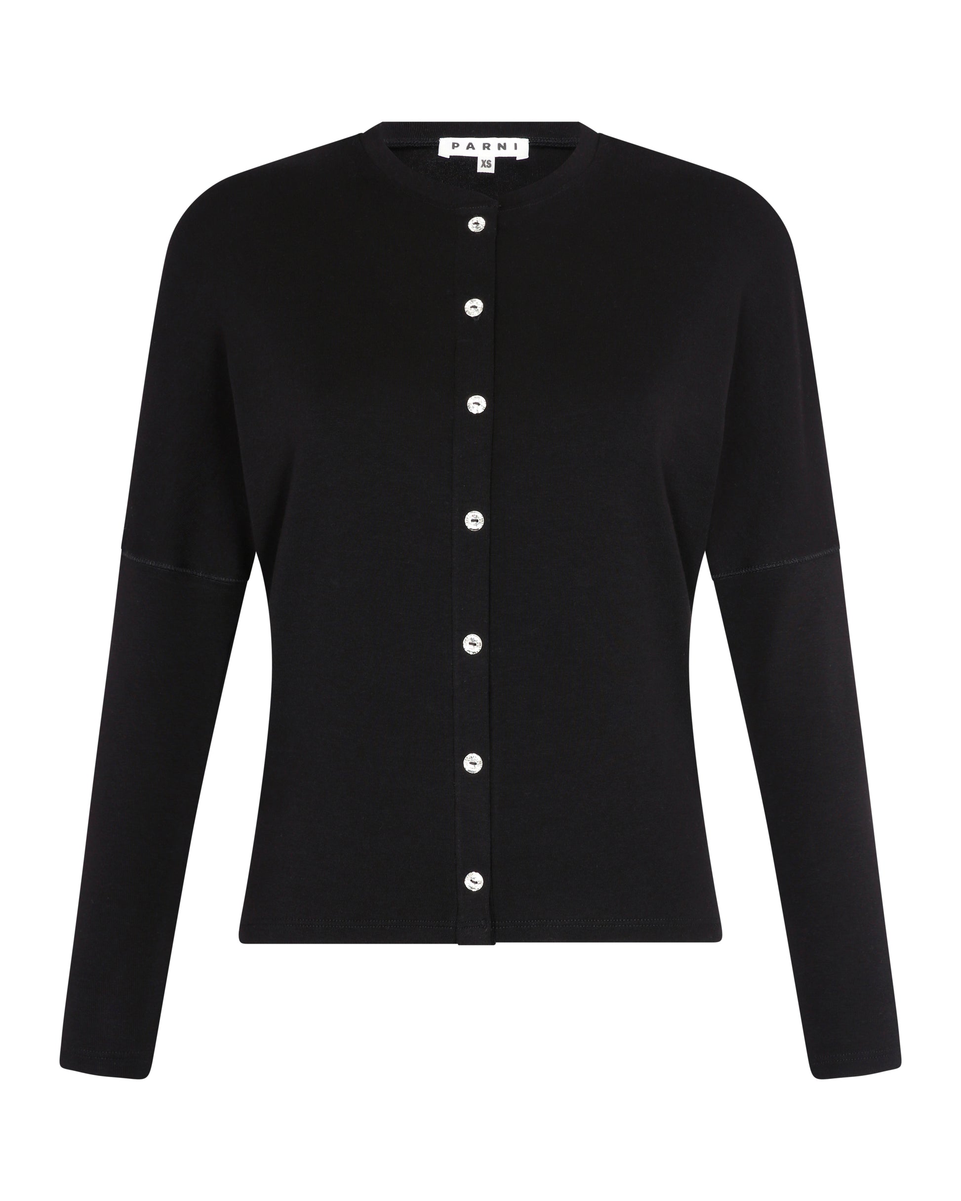 Rhinestone Mock Cardigan Dolman black.