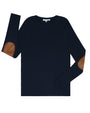 Navy Classic Elbow Patch Tee.