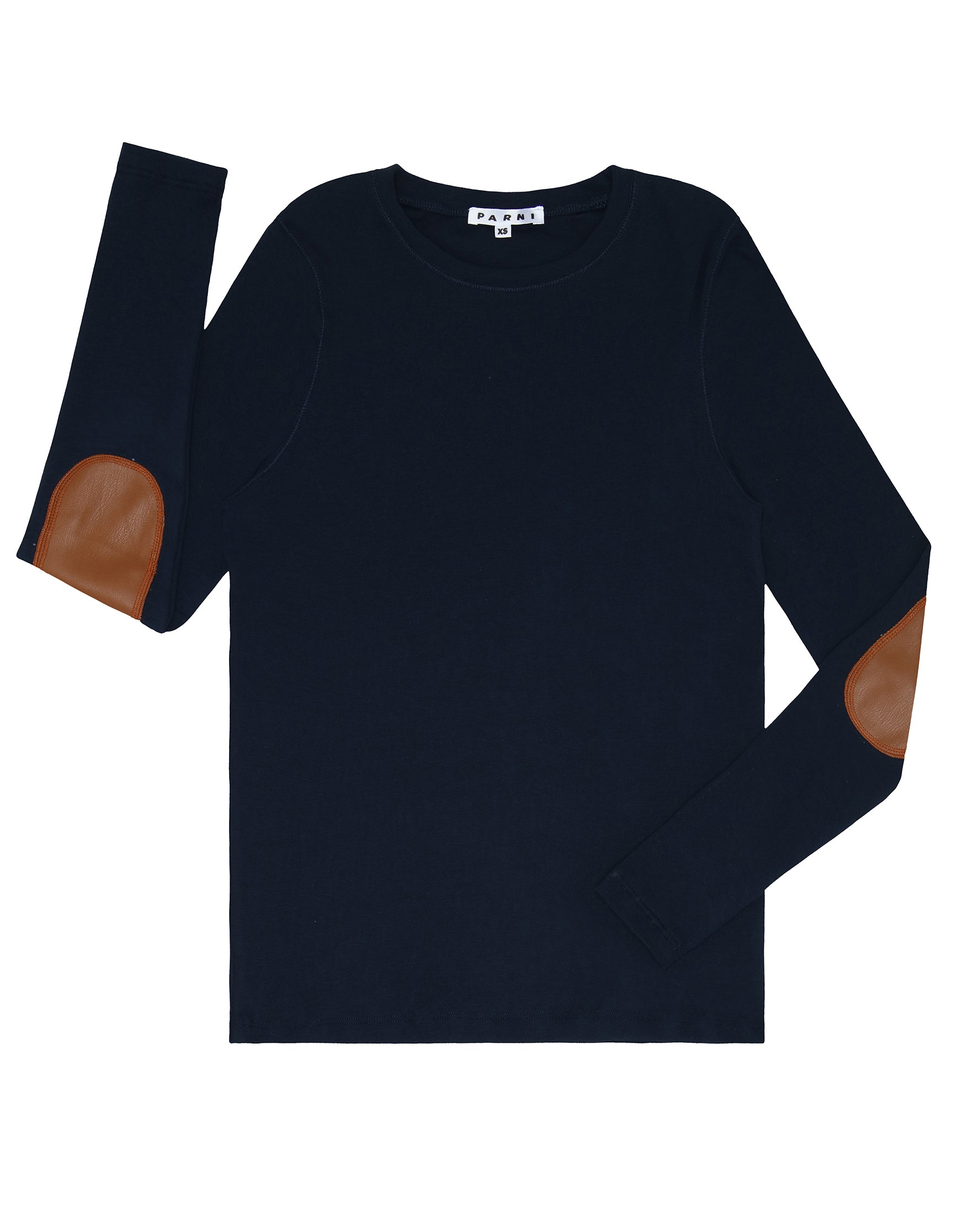 Navy Classic Elbow Patch Tee.