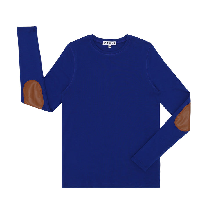 Classic Elbow Patch Tee Royal Blue.