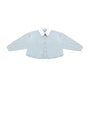 Light blue Cropped Poplin Contrast Collar Shirt.