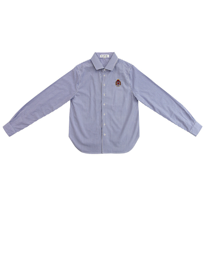 Signature Striped Poplin Shirt blue.