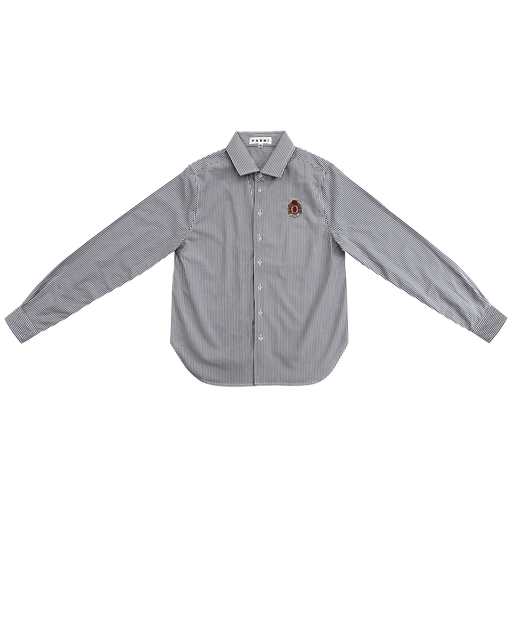 Black/White Signature Striped Poplin Shirt.
