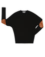 Elbow Patch Dolman Tee Black.