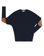 Navy Elbow Patch Dolman Tee.