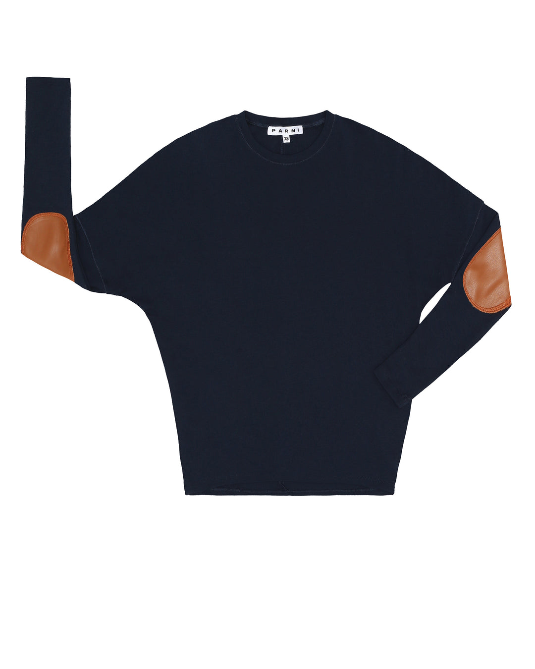 Navy Elbow Patch Dolman Tee.