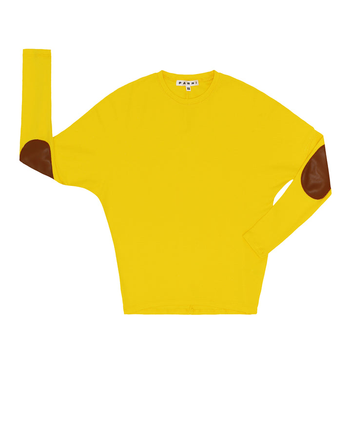 Yellow Elbow Patch Dolman Tee.