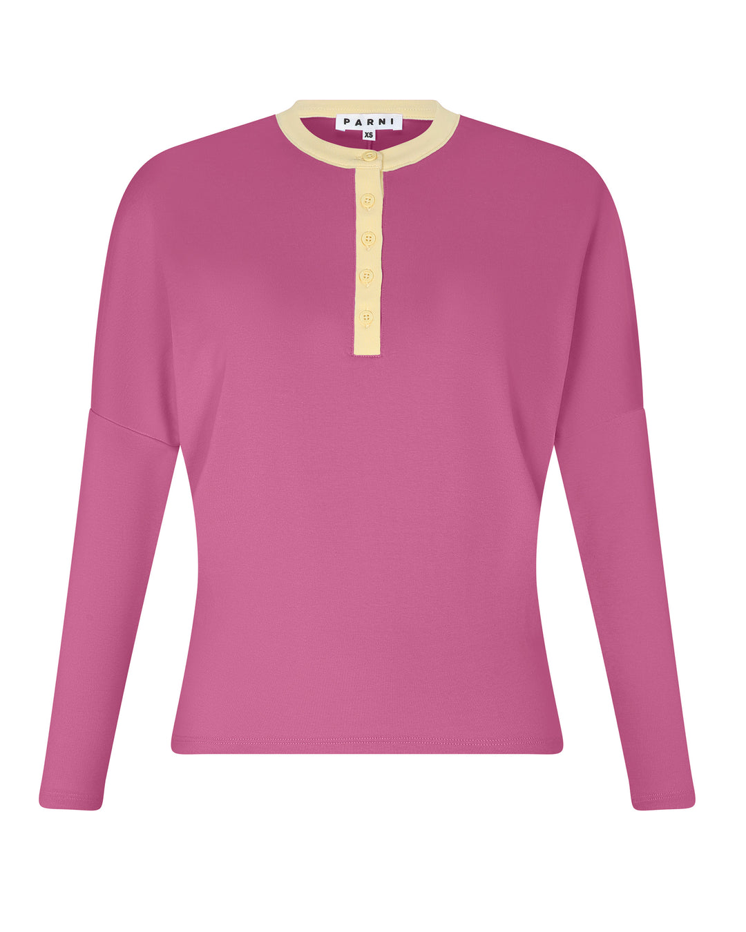 Dark Blush Contrast Collar Dolman Henley.