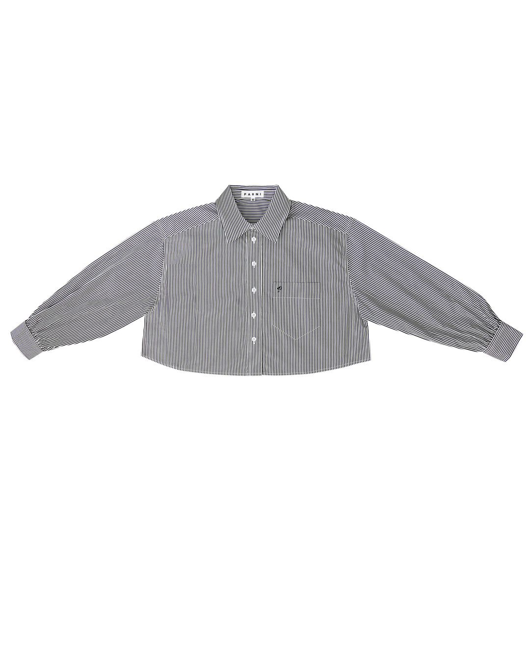 Striped Poplin Cropped Shirt