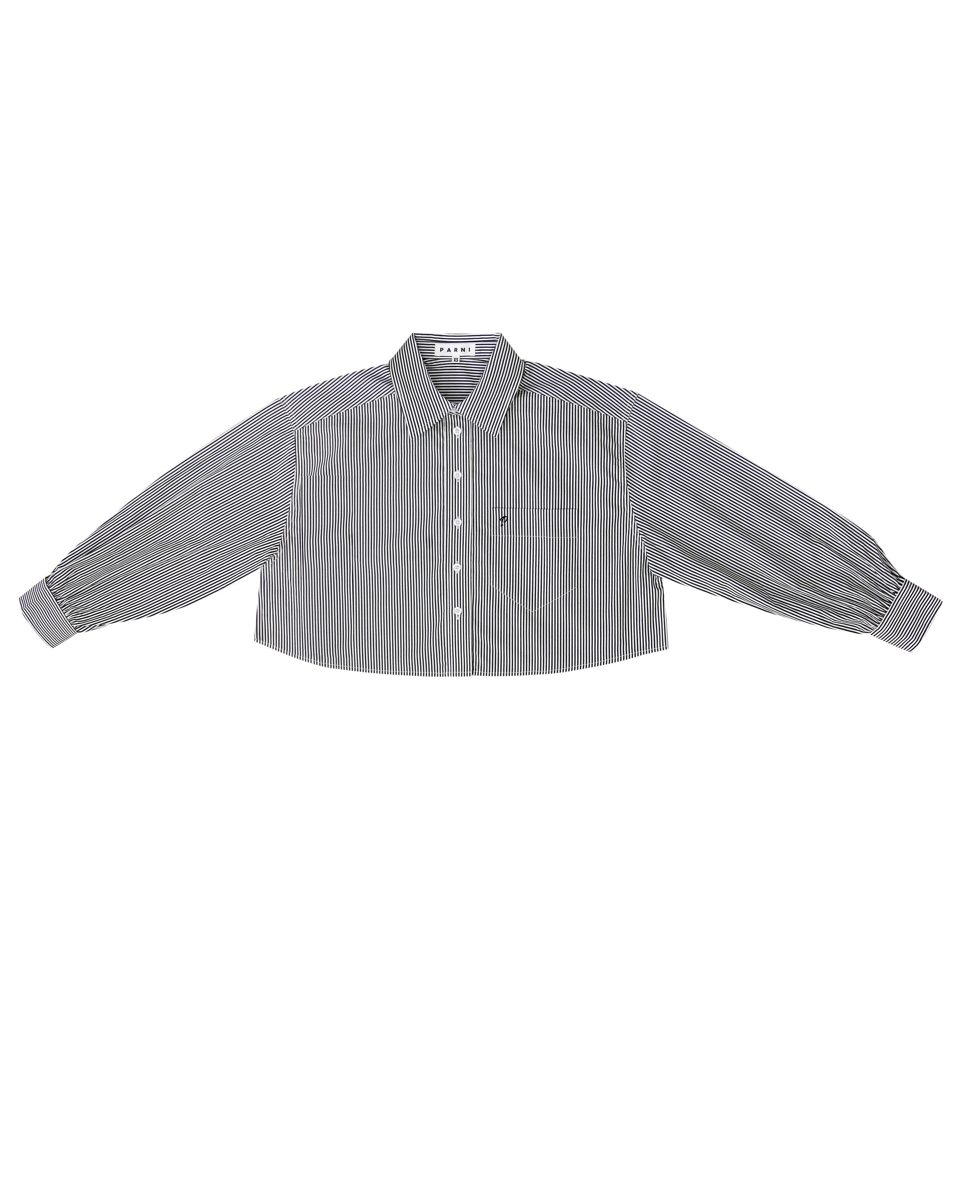 Striped Poplin Cropped Shirt